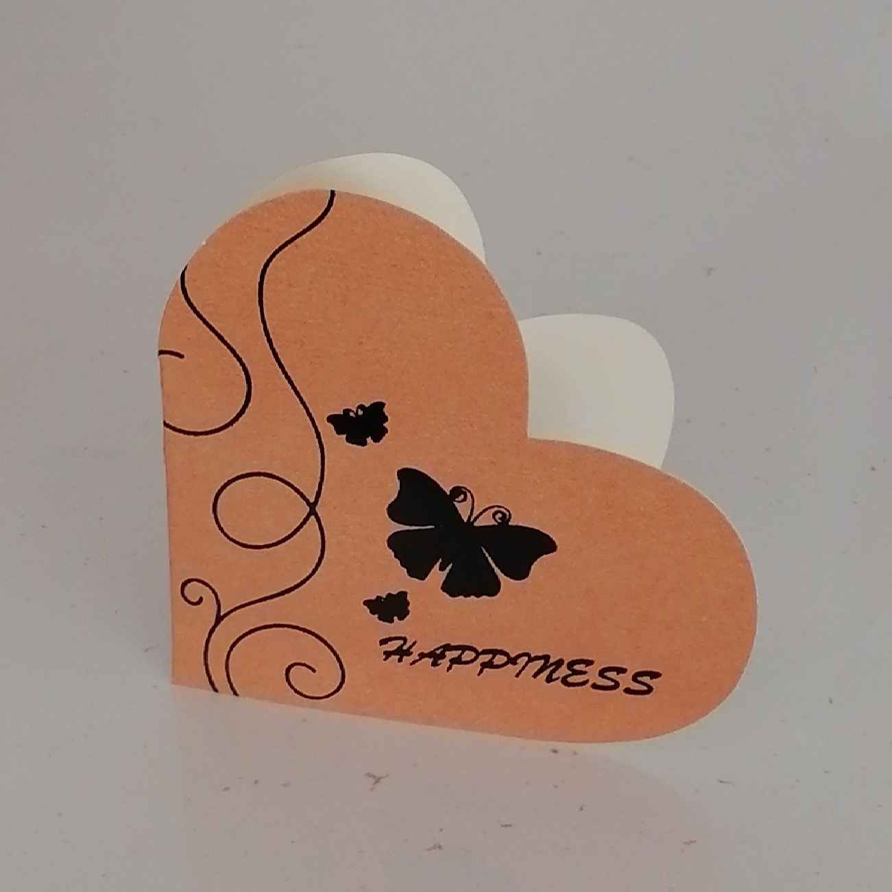 "Happiness" Heart-Shaped Butterfly Card
