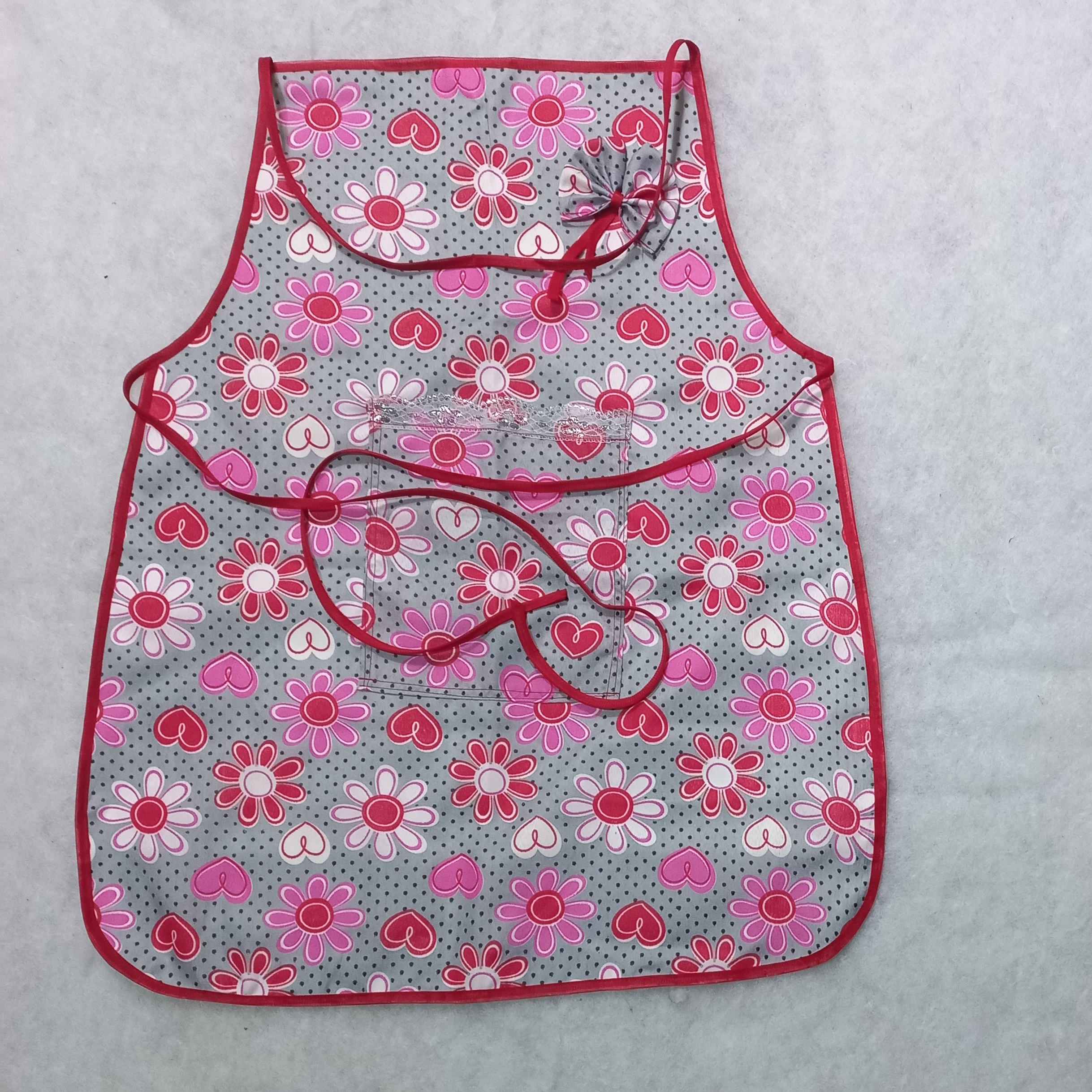 Kids Kitchen Apron with Floral Pattern