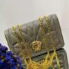 Luxurious Faux Leather Handbag with Statement Chain Strap