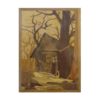 Marquetry Artwork of an Abandoned Cottage - Handmade Wall Art