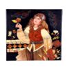 Miniature Model Marquetry Artwork - Girl with Flower Design