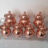 Nano-Coated Copper Storage Jars with Lid & Metal Stand 7 Pcs