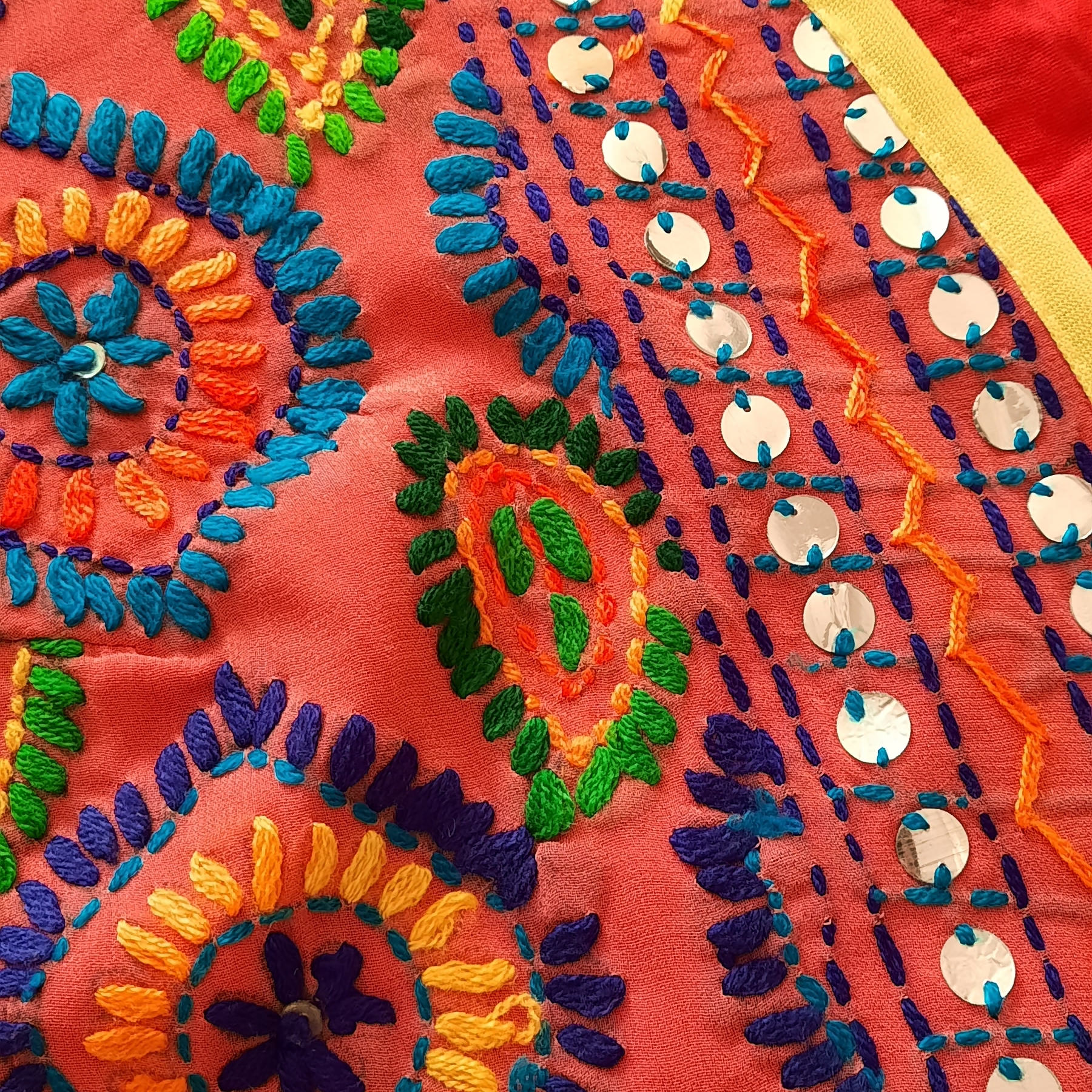 Needlework Embroidered Vest with Floral Design for Women