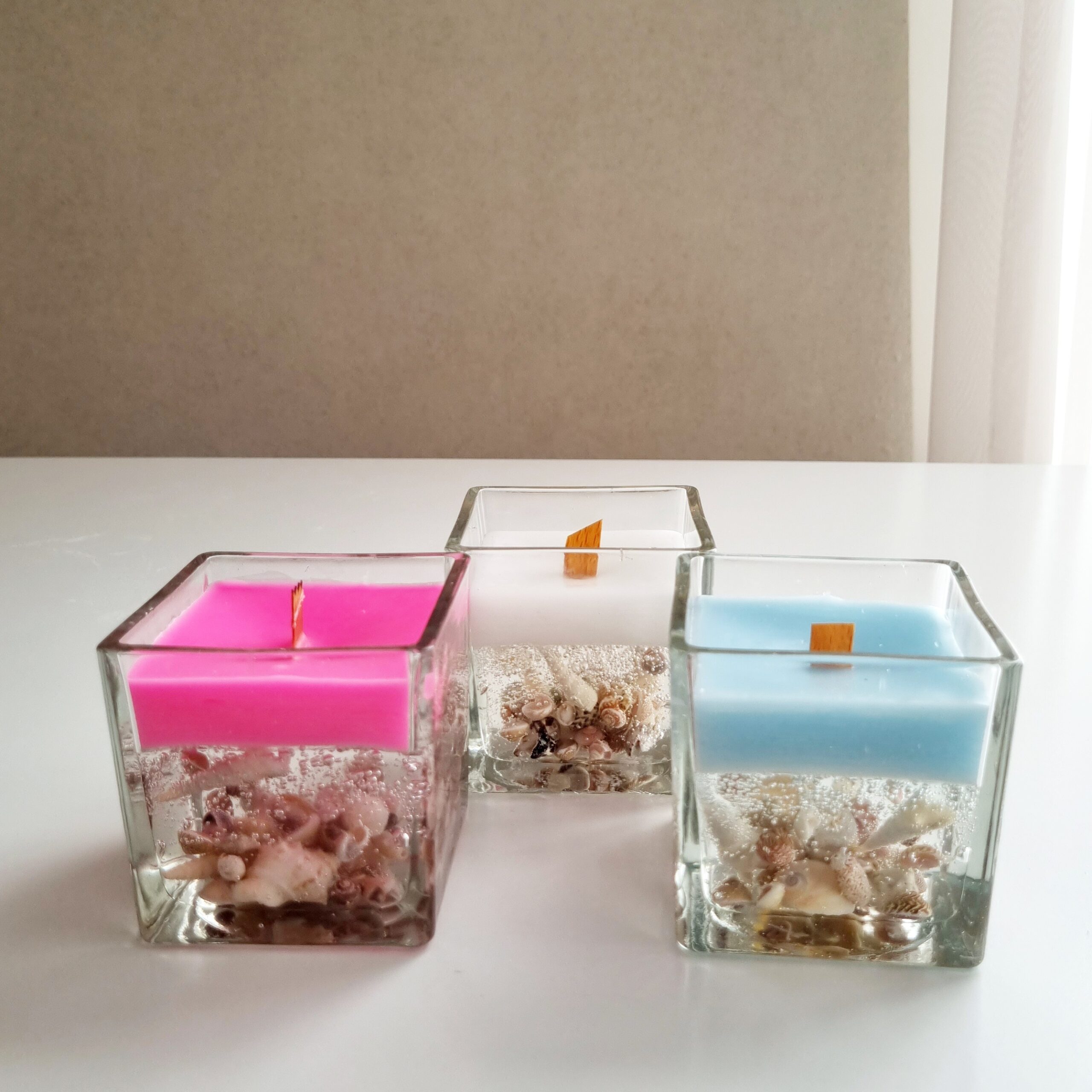 Ocean Gel Paraffin Glass Jar Candle – Handcrafted with Oceanic Elegance