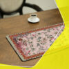 Persian Inspired Light Pink Velvet Table Runner - with Blossom Design