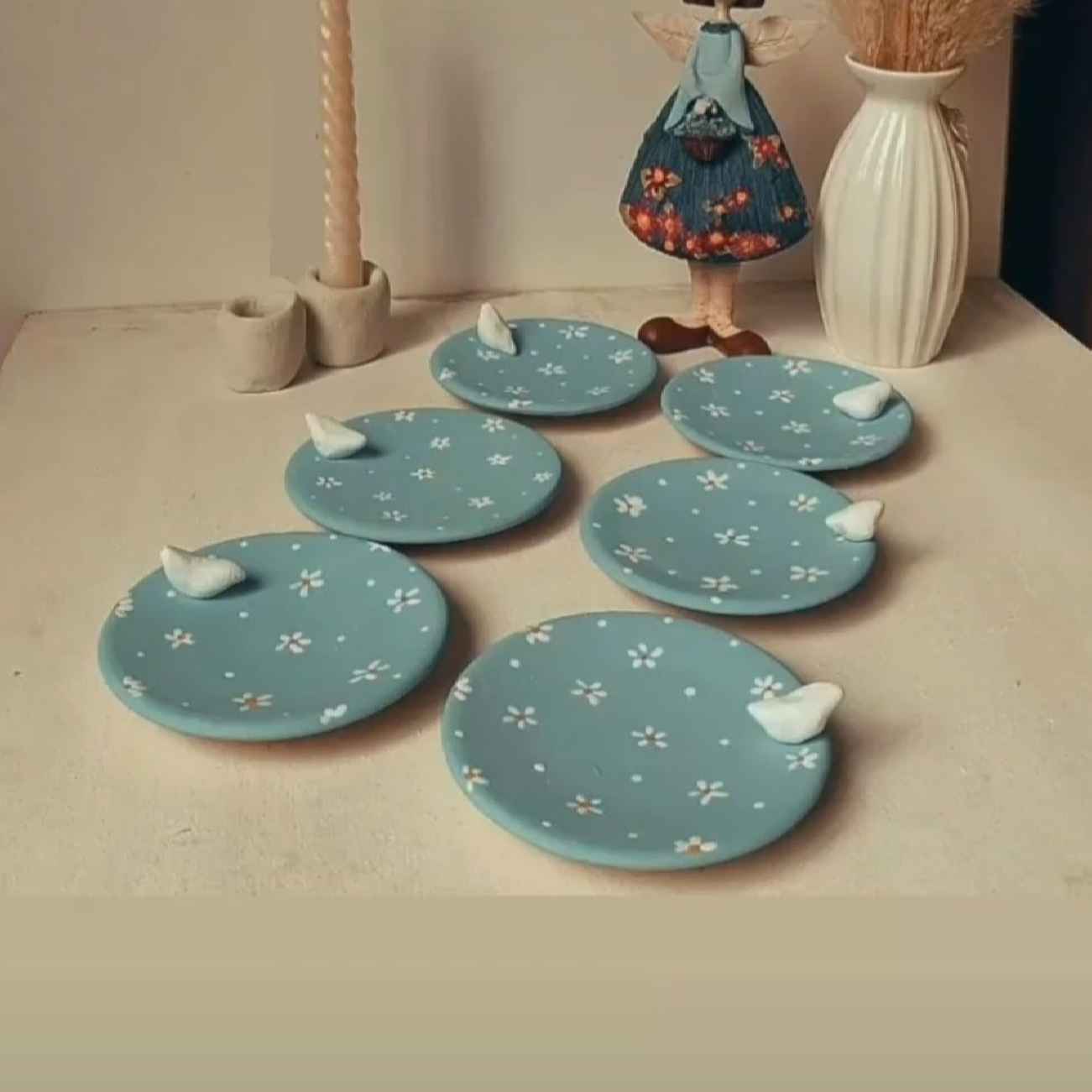 Persian Handmade Haft Seen Set Featuring Blossom Pattern Set of 7