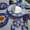 Persian Nowruz Haft Seen Set with Timeless Chamomile Floral Painted Pattern Set of 9