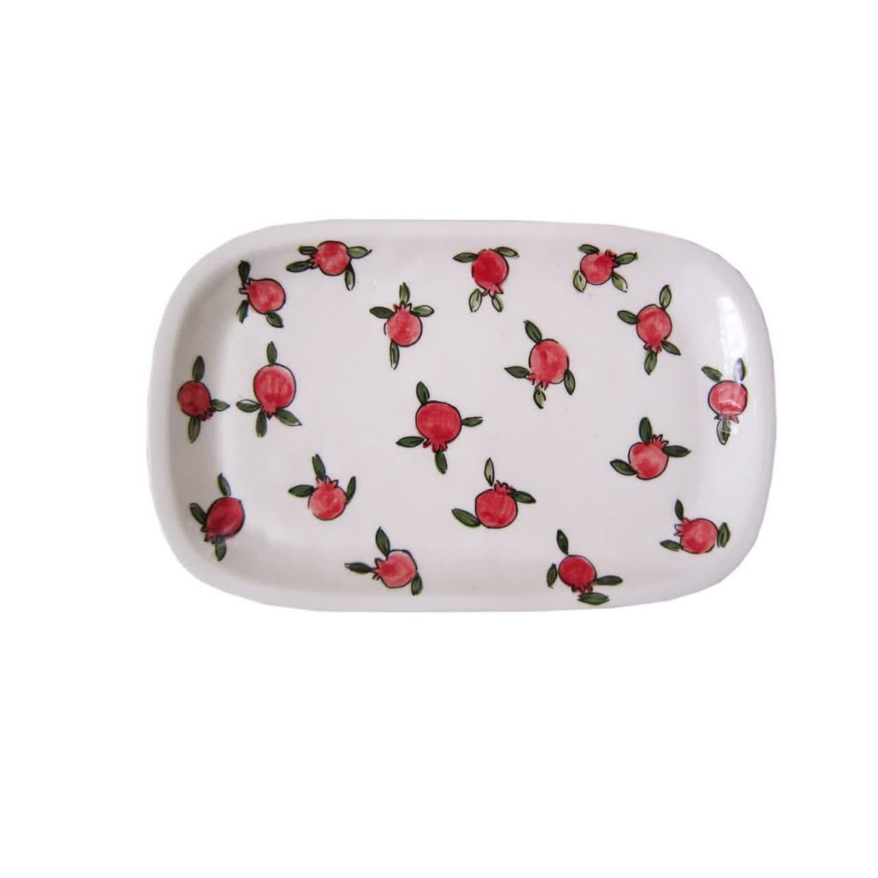 Persian Pomegranate Tea Set with Teacup, Saucer, & Sugar Bowl