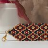 Persian Woven Steel Beaded Bracelet for Women – Geometric Pattern