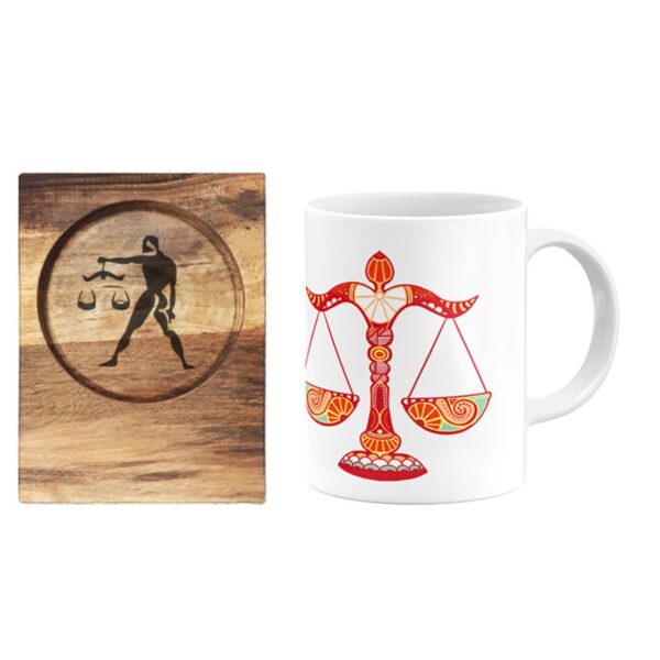 Persian Zodiac Mug – Mehr (Libra) Month Sign with Coaster
