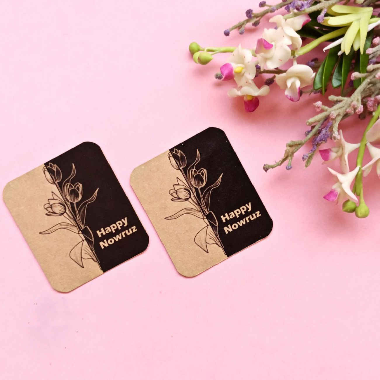 Nowruz Cards with Tulip Pattern (X20)