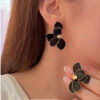 Steel Minakari Petal-Shaped Enamel Earrings – Artistic Floral Jewelry