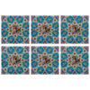 Placemat with Persian Inspired Artistic Design Miniature (Set of 6)