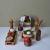 Wooden Haft Seen Set with Beautifully Carved Set of 12