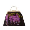 Ribbon Embroidery Clutch Handbag with Cascading Floral Design – Elegant and Artistic Style