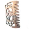Rustic Hand-Carved Wooden Comb with Bird Design