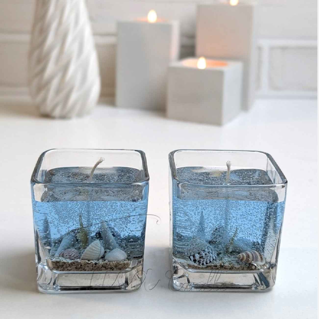 Sea Breeze Glass Jar Candle Set of 2 – Handcrafted & Ocean-Inspired