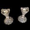 Set of Filigree Candlestick Made of Copper & Silver Coated