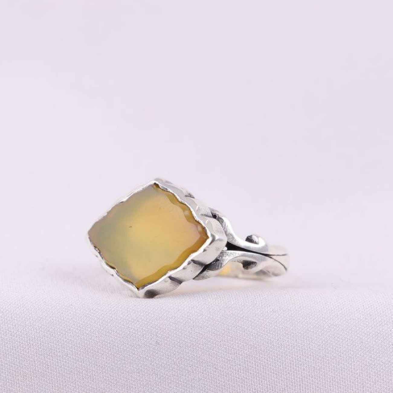 Silver Agate Ring with Ancient Sharaf al-Shams Blessing for Man