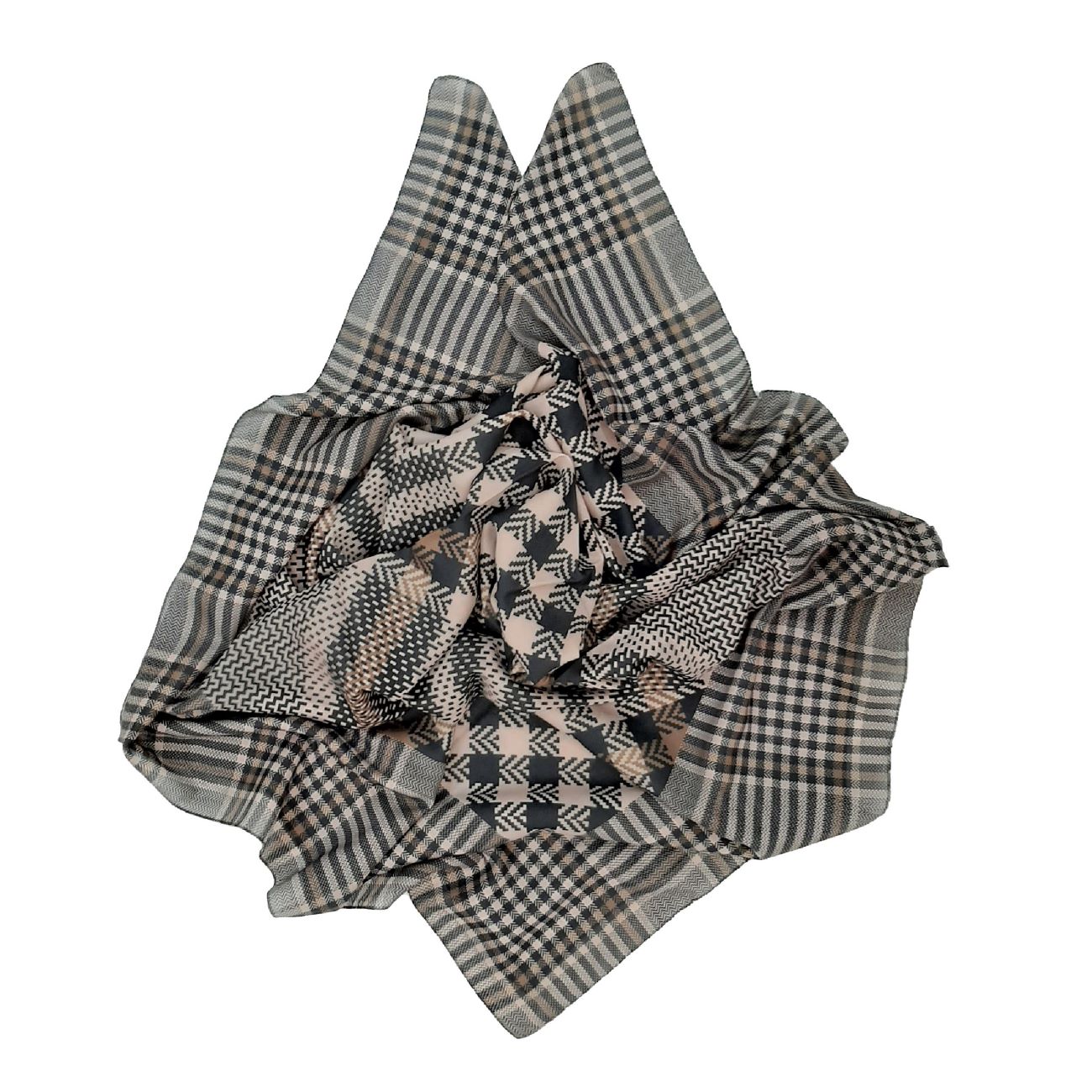 Stylish Shoulder Chain Bag & Patterned Scarf Set