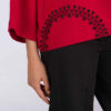 Three Quarter Sleeve Blouse for Women – Relaxed Fit in Red
