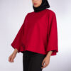 Three Quarter Sleeve Blouse for Women – Relaxed Fit in Red