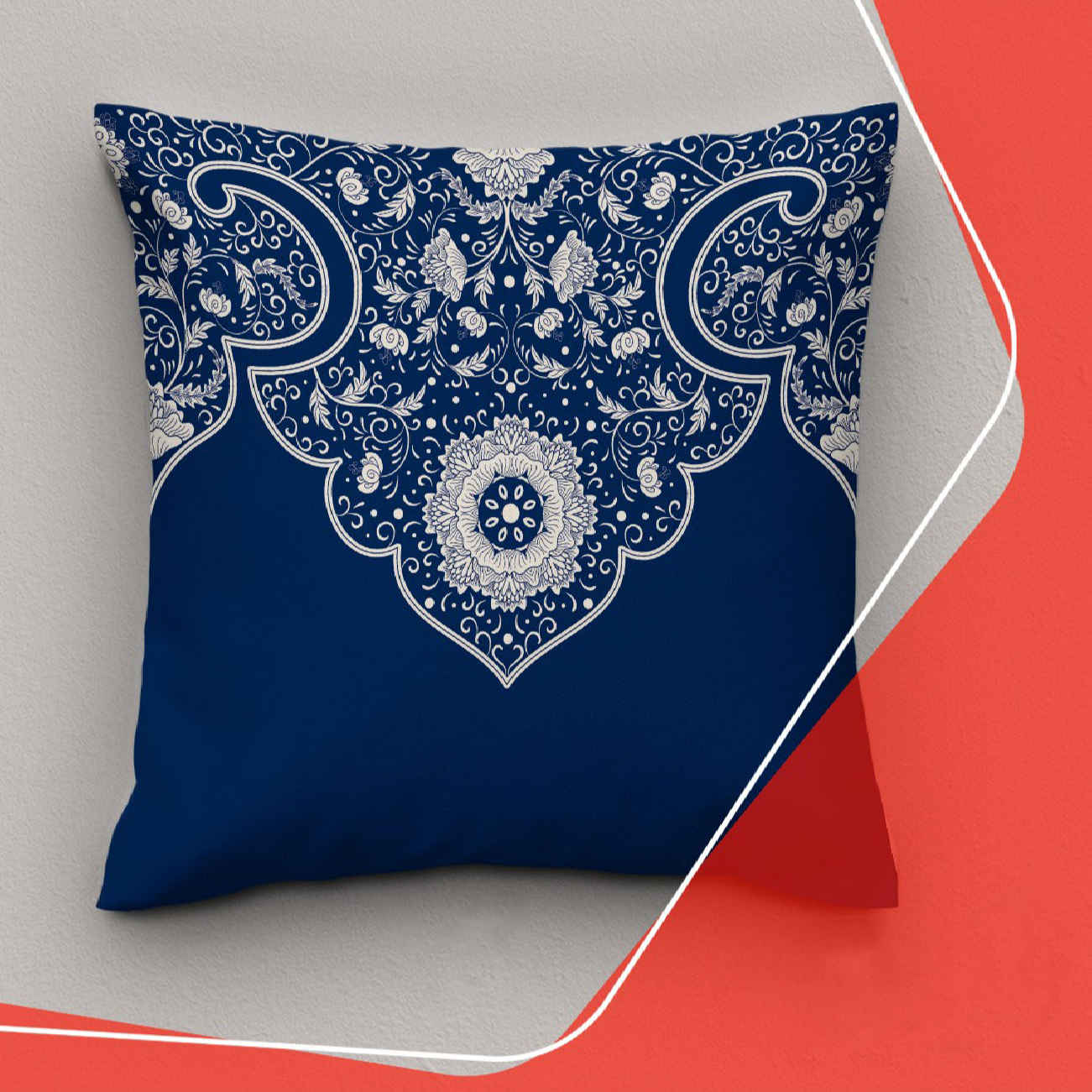 Traditional Persian Floral Print Cushion Cover for Elegant Decor (X2)