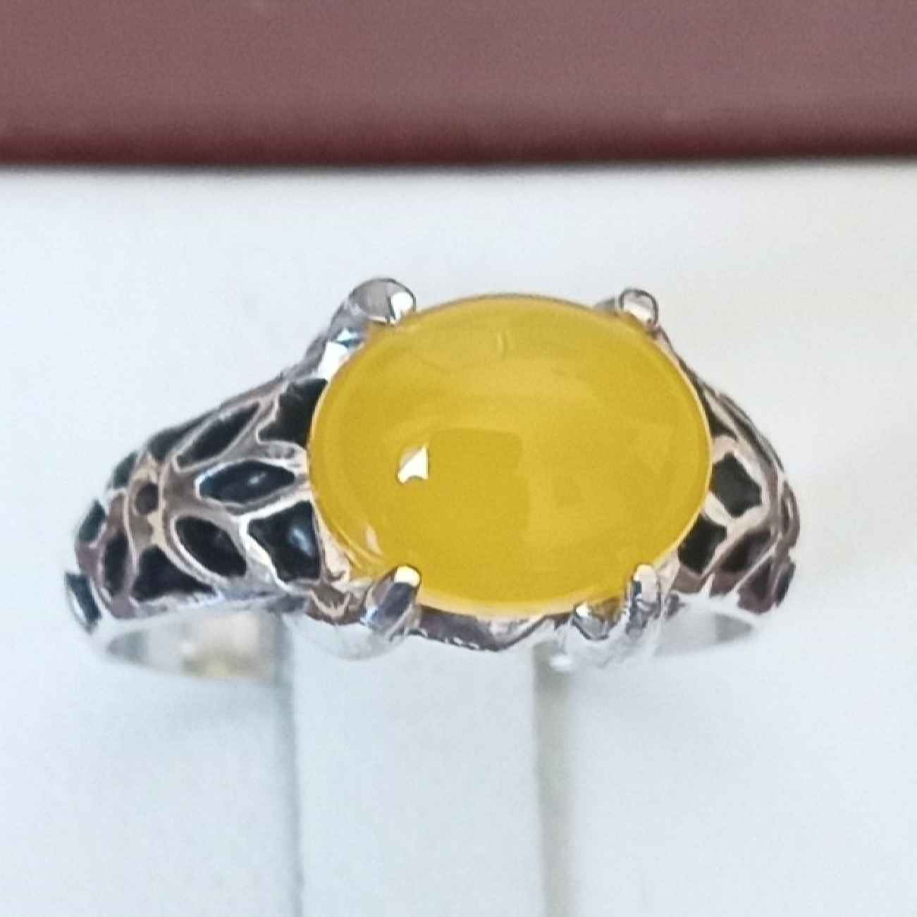 Traditional Persian Silver Ring with Sharaf al-Shams Calligraphy