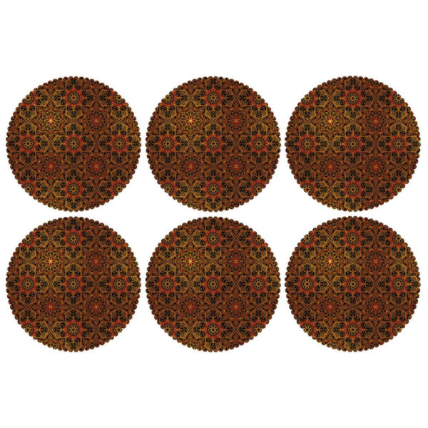 Unique Geometric Floral Print Placemat – Elegant Dining Décor (Set of 6)