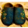 Unique Handmade Wool Felt Slippers with Intricate Curvy Design