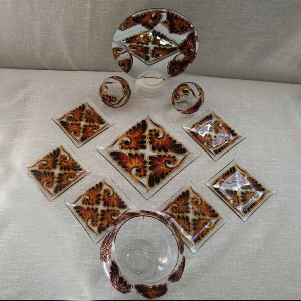 Vitarail Haft-seen Set Dishes with Suitable for Nowruz Floral Design Roya Set of 11