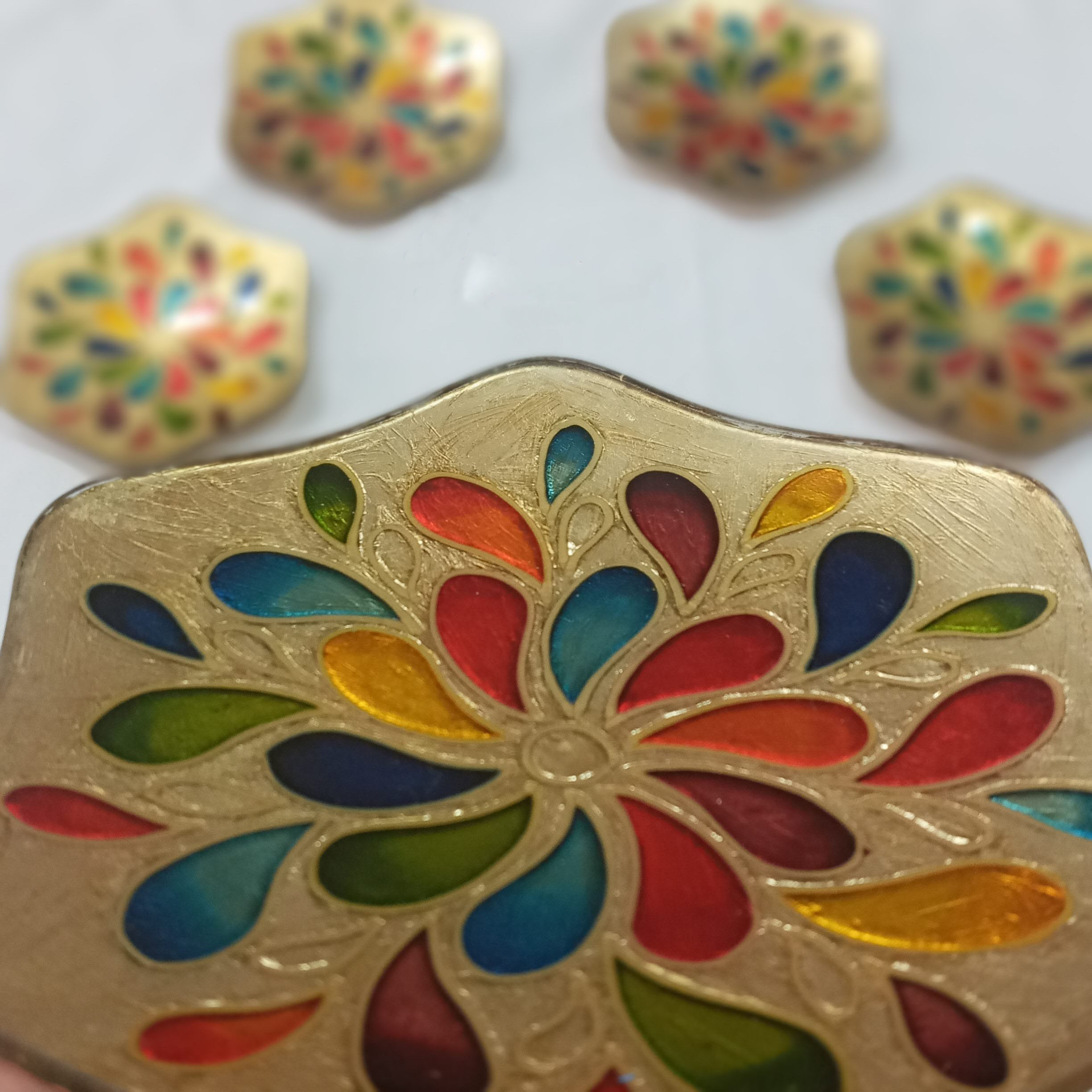 Vitarail Haft-Seen Set Dishes with Suitable for Nowruz Tear Design Set of 6
