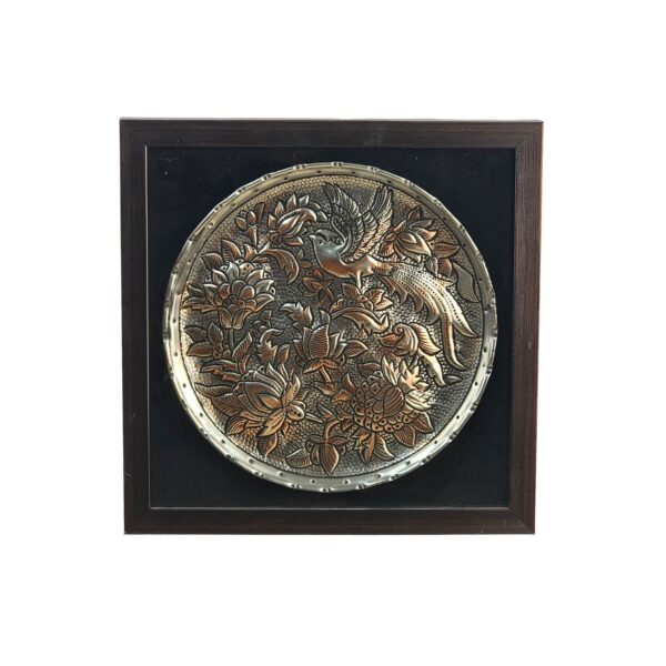 Wall Frame Brass Engraved Bird & Floral Harmony – Elegant Handcraft