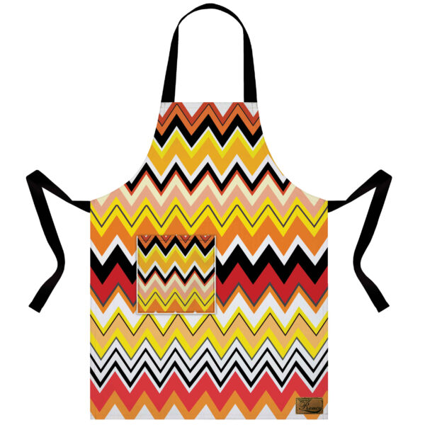 Waterproof Kitchen Apron –  with Zigzag Pattern Rens Model