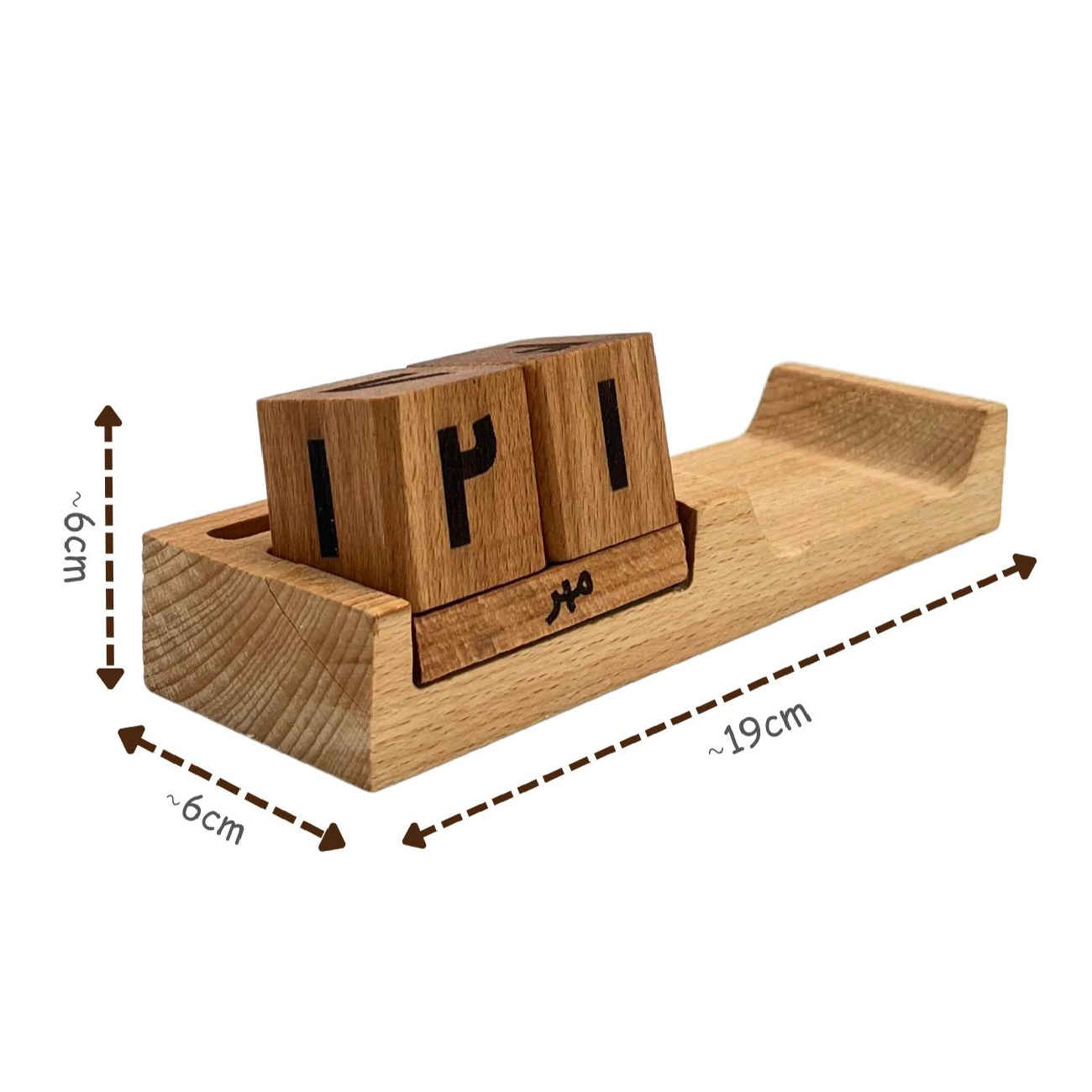 Wooden Cube Desk Calendar – Stylish & Functional Desktop Organizer
