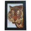 Wooden Wall Frame Art - Marquetry Technique with Tiger Pattern Design