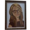 Marquetry Wood Inlay Art - Smiling Girl