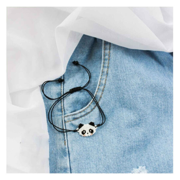 Woven Beaded Bracelet – with Panda Design