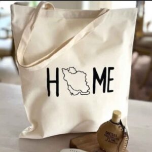 Tote Bag Reusable Natural Beige Canvas Shopping Bag – with Home Design