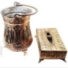 Achaemenid Design Copper Trash Can and Tissue Holder