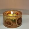 Artistic Resin Candle Holder - for Home Decor with Orange Pattern