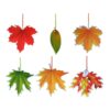 Autumn Leaf Design Decorative Hanging Ornaments, Set of 6