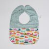 Baby Bib - Checkered Comfort with Playful Car Pattern
