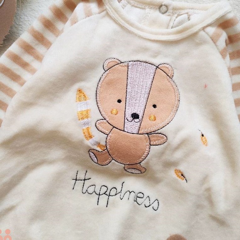 Baby Long Sleeve Jumpsuit Bear Hugs & Happiness Soft Cream Romper