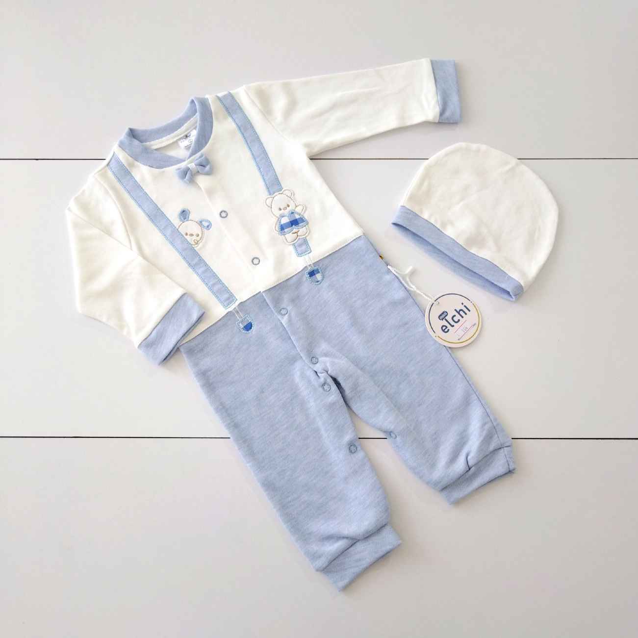 Baby Long Sleeve Jumpsuit Dapper Bunny Soft Cotton Romper