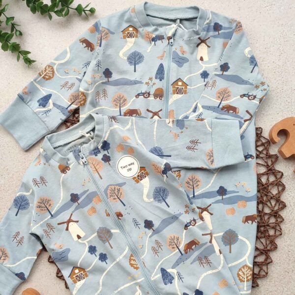 Baby Long Sleeve Jumpsuit Nature Pattern