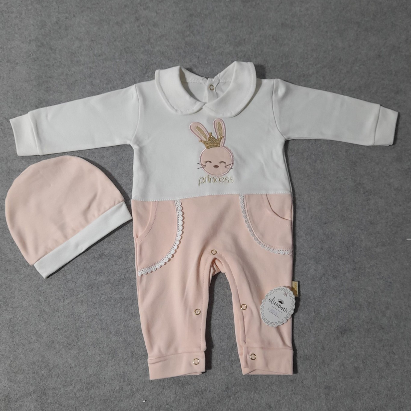 Baby Long Sleeve Jumpsuit Rabbit Princess Pattern