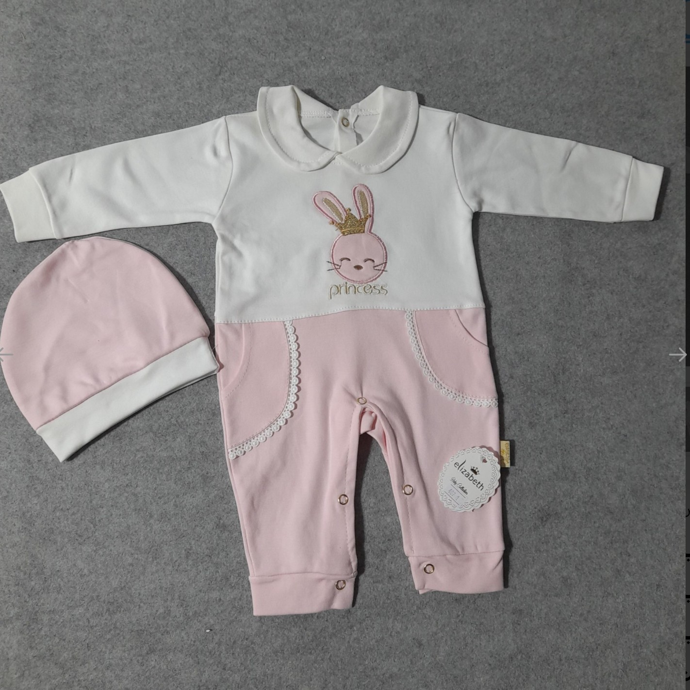 Baby Long Sleeve Jumpsuit Rabbit Princess Pattern