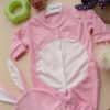 Baby Long Sleeve Jumpsuit and Hat Set with Bunny Design
