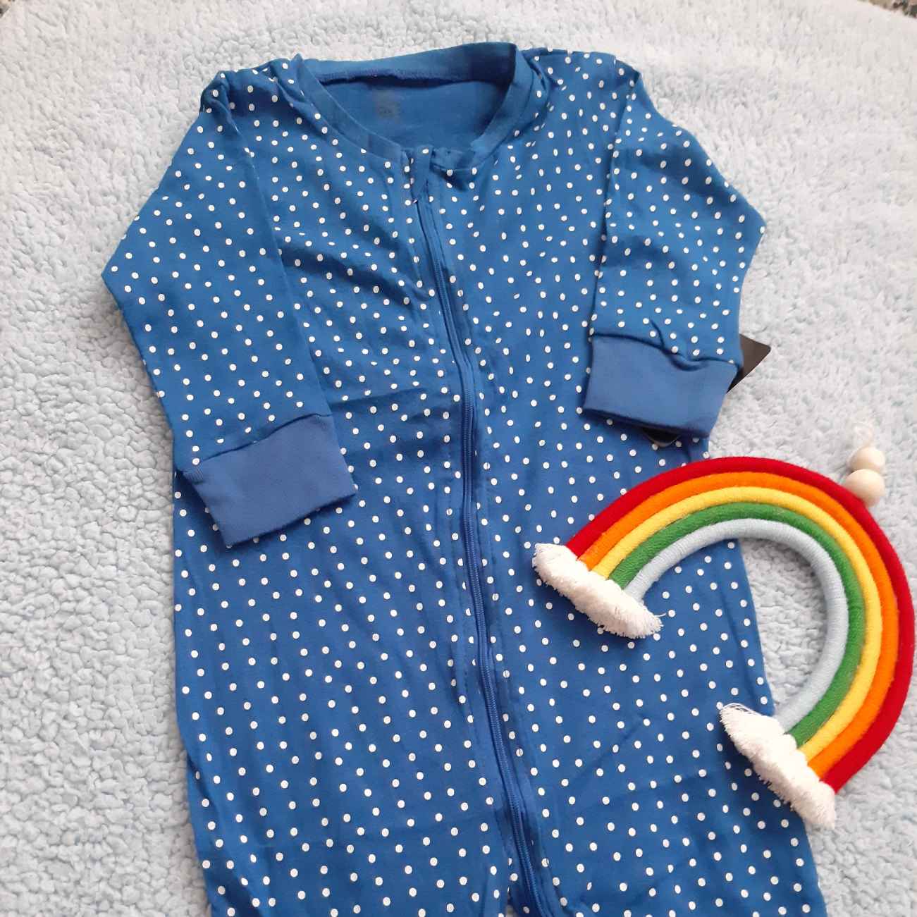 Baby Long Sleeve Jumpsuit with Dreamy Dots Ultra-Soft Polka Dot Romper